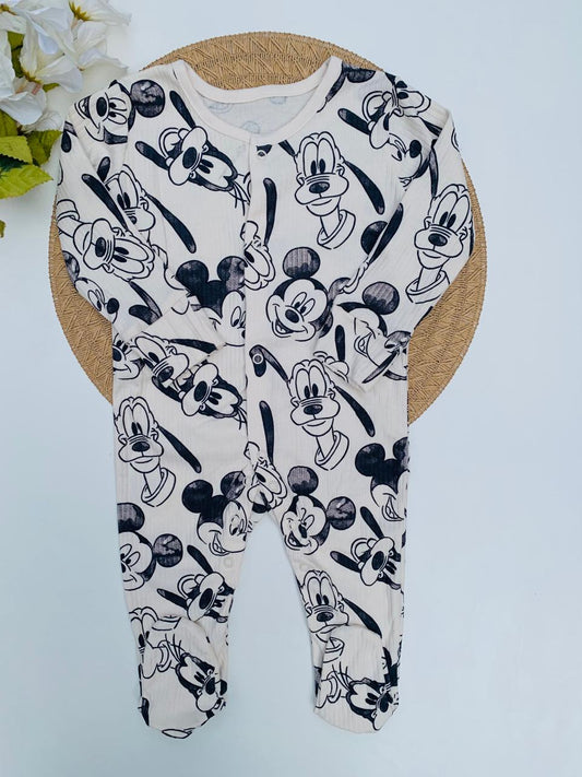 George Mickey Mouse Print Sleepsuit