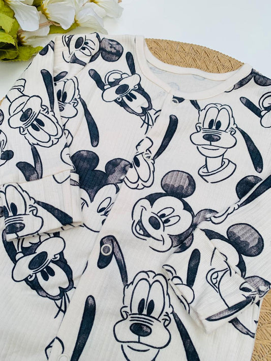 George Mickey Mouse Print Sleepsuit