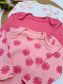 George Pack of 3 Flower Heart Long Sleeve Bodysuits