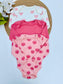 George Pack of 3 Flower Heart Long Sleeve Bodysuits
