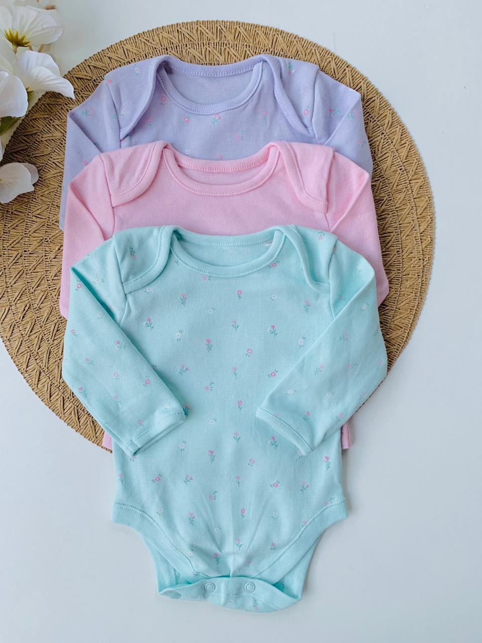 George Pack Of 3 Floral Bodysuits