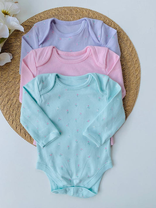 George Pack Of 3 Floral Bodysuits