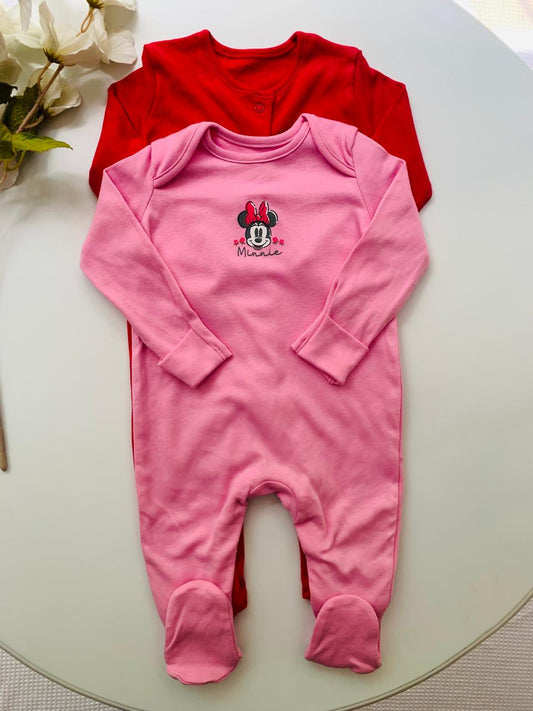 George Minnie Mouse Pack of 2 Sleepsuits
