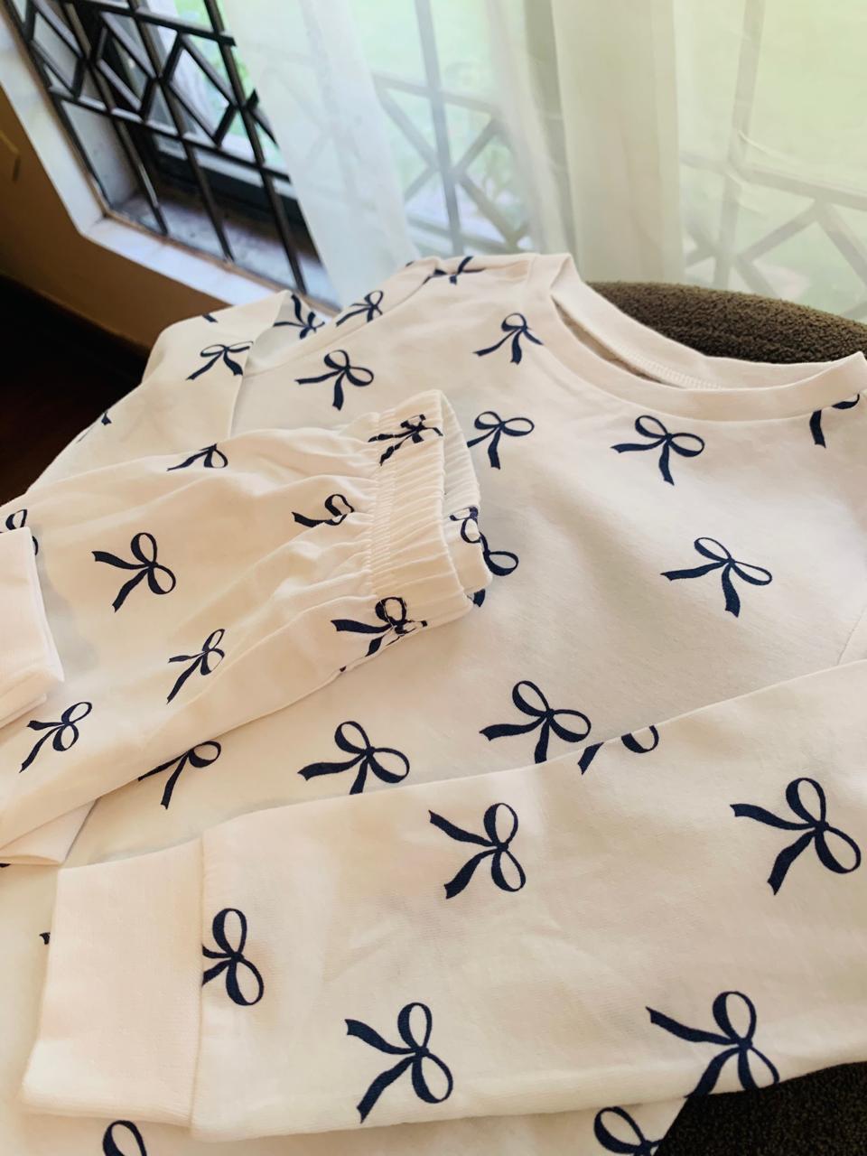 Tu Clothing Bow Print Shirt and Trouser Set