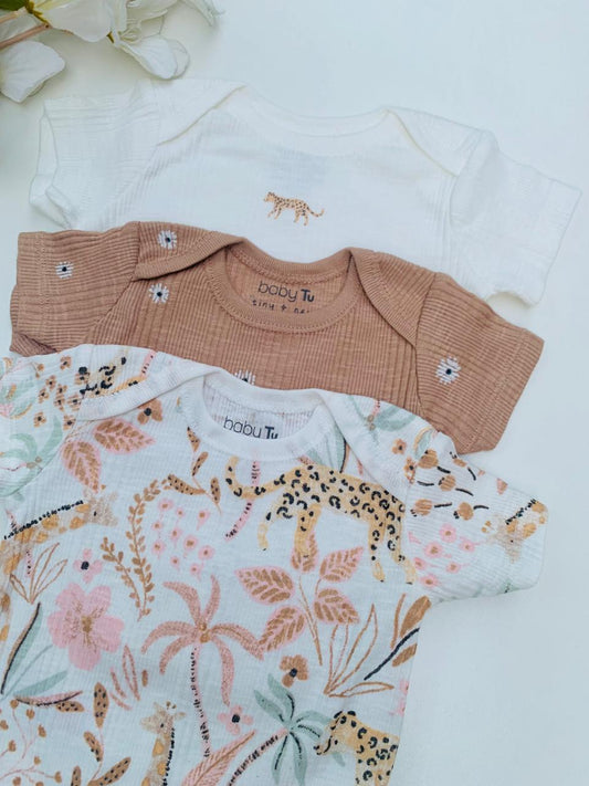 Tu Clothing Lion Print Pack of 3 Bodysuits