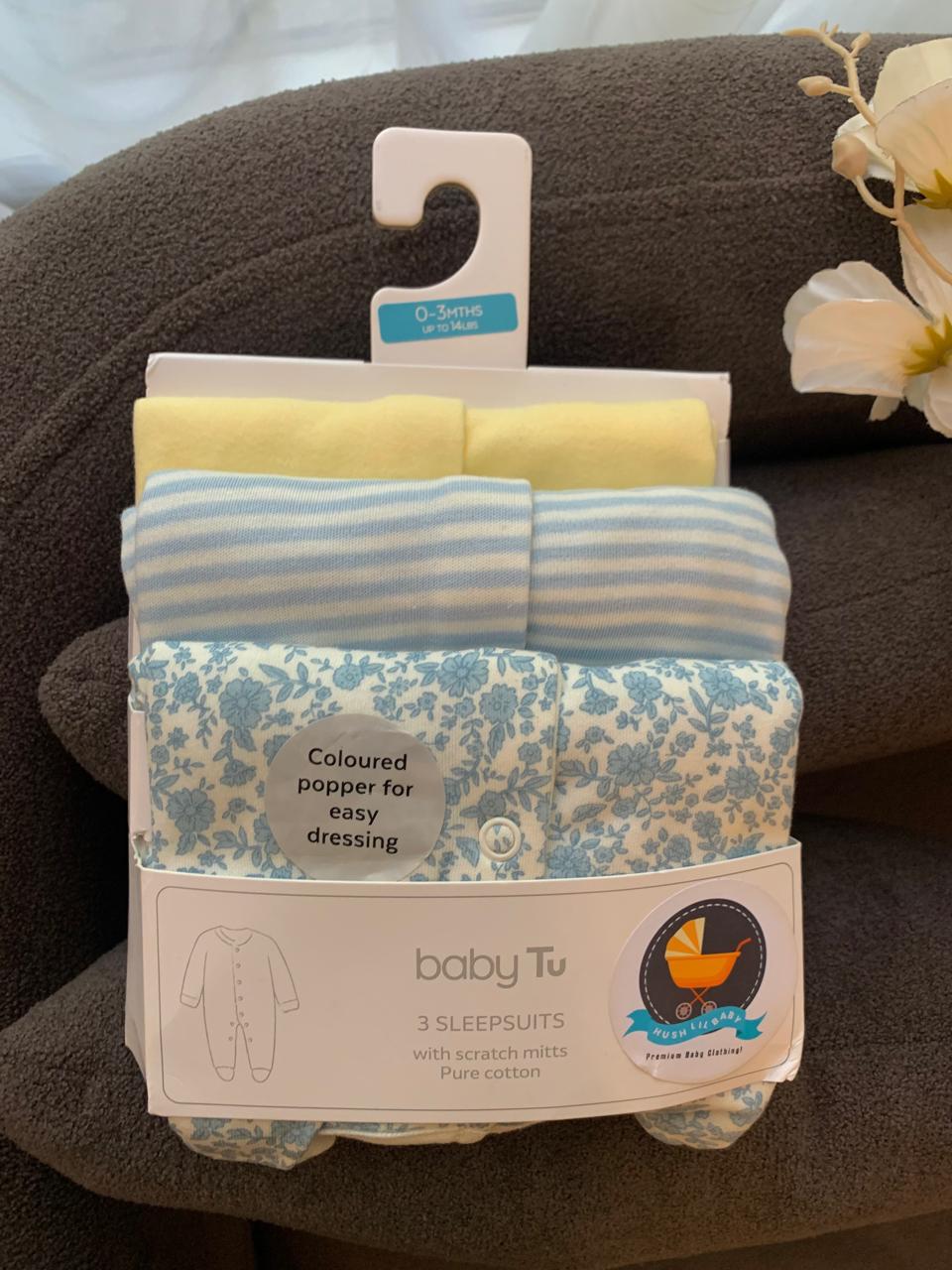 Tu Clothing Pack of 3 Sleepsuits