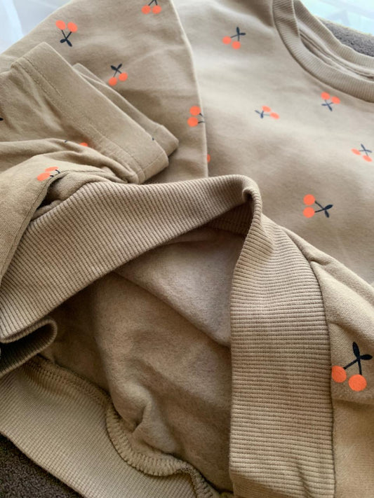 George Cherry print Sweatshirt and Trouser Set