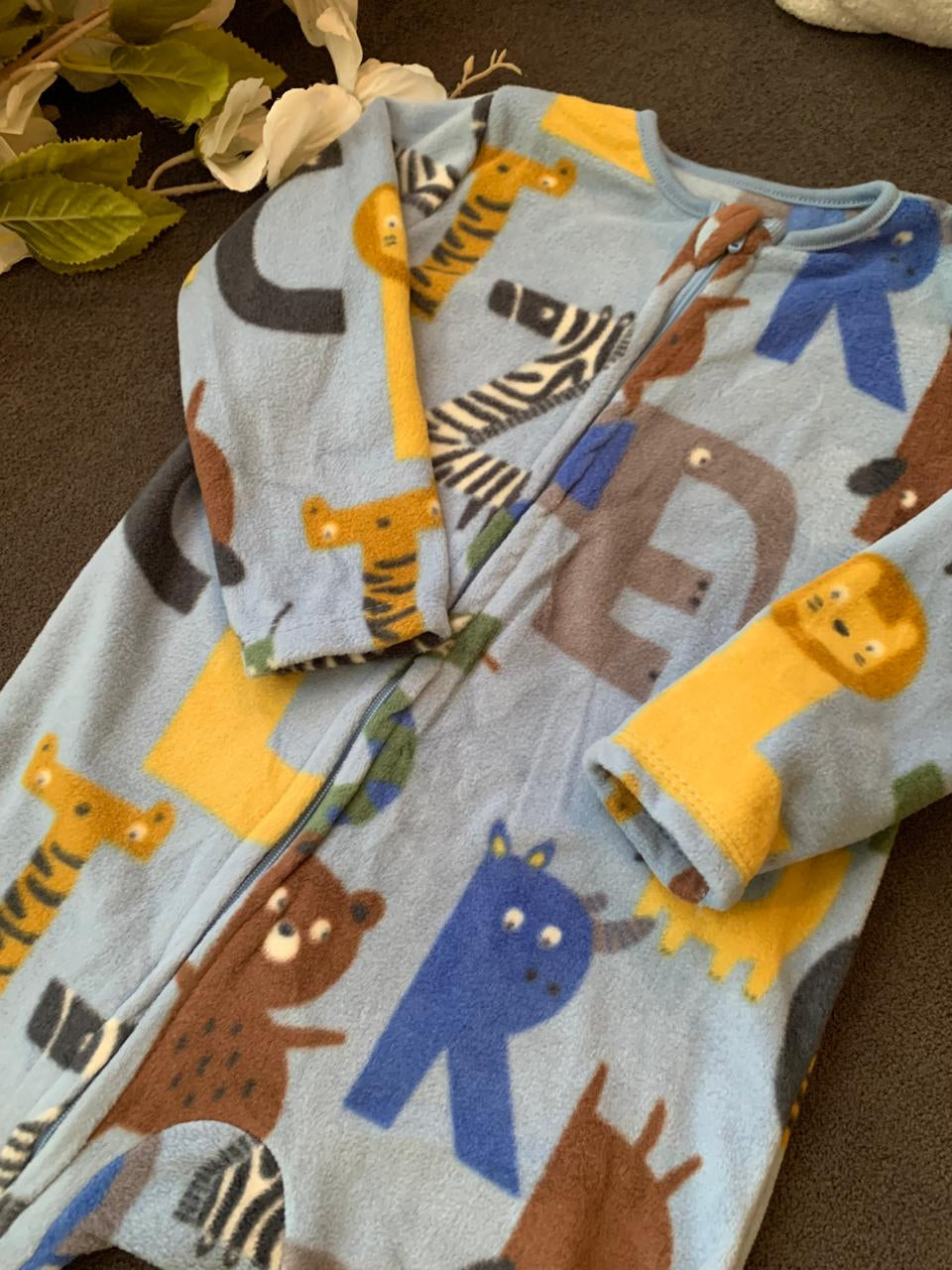 George Safari Print Fleece Sleepsuit