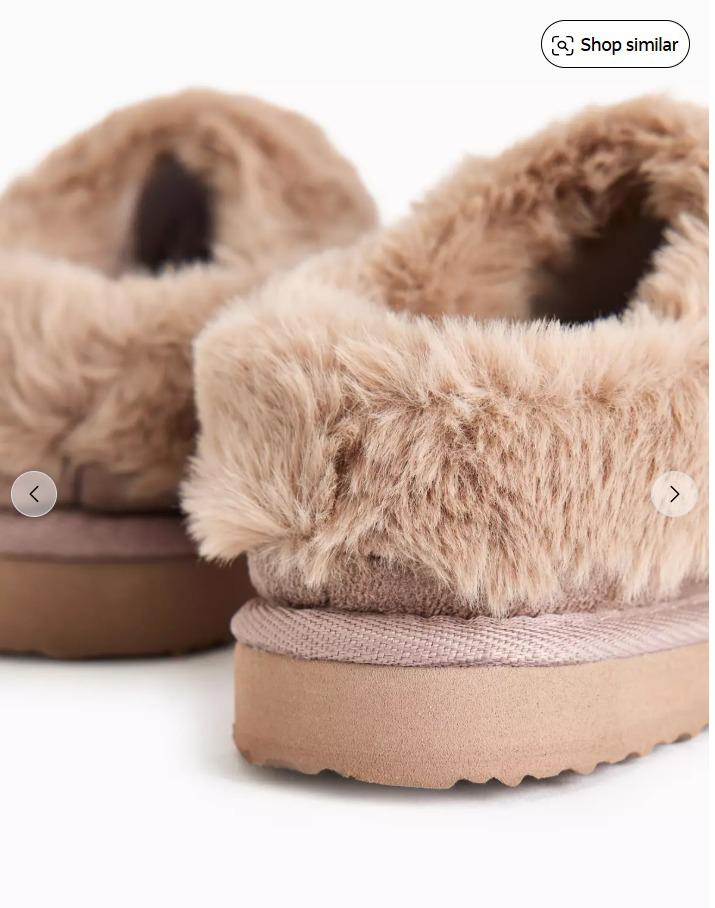 Tu Clothing Sand Faux Fur Mule Slippers