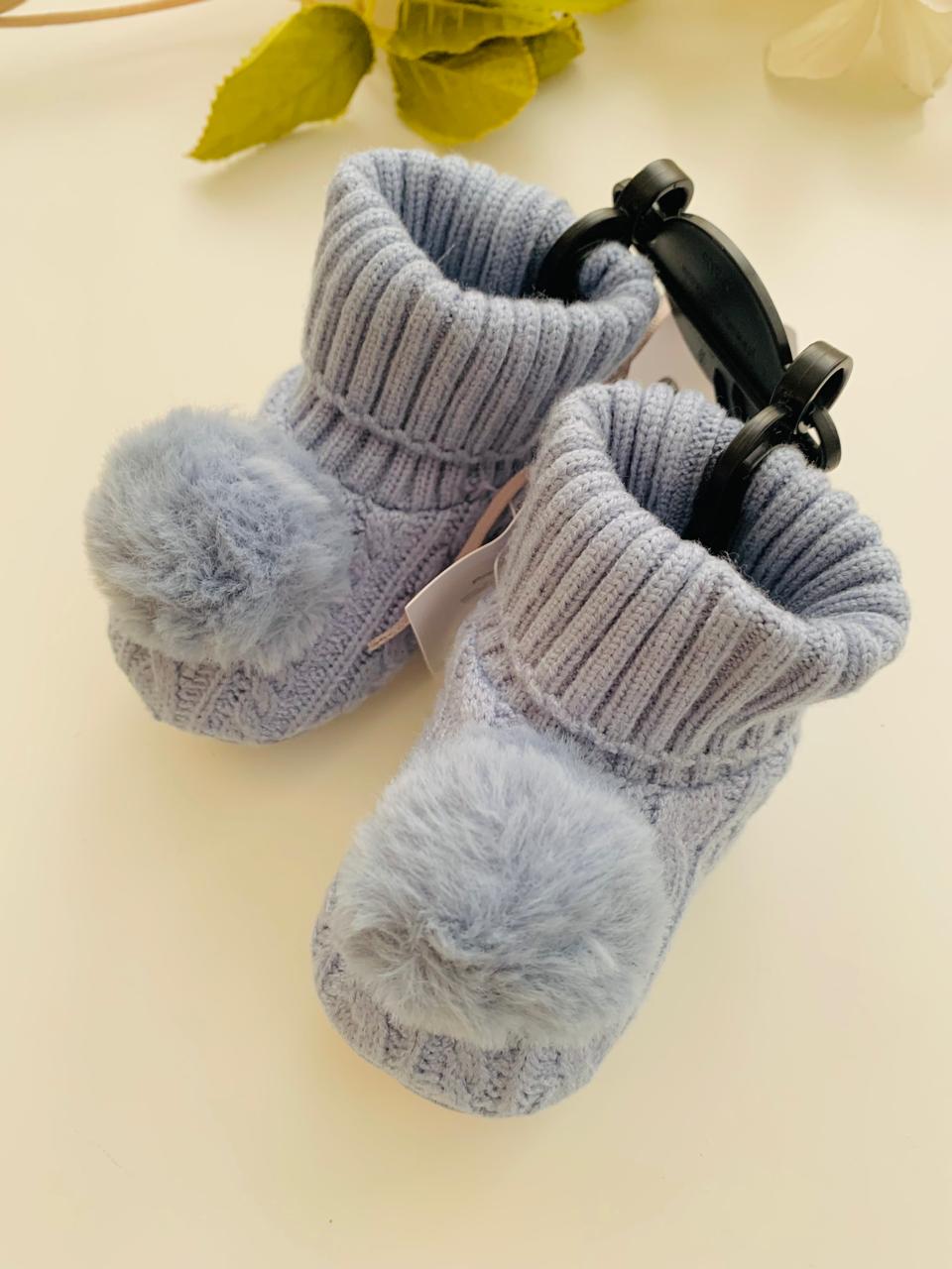Tu Clothing Pom Pom Cable Knit Booties