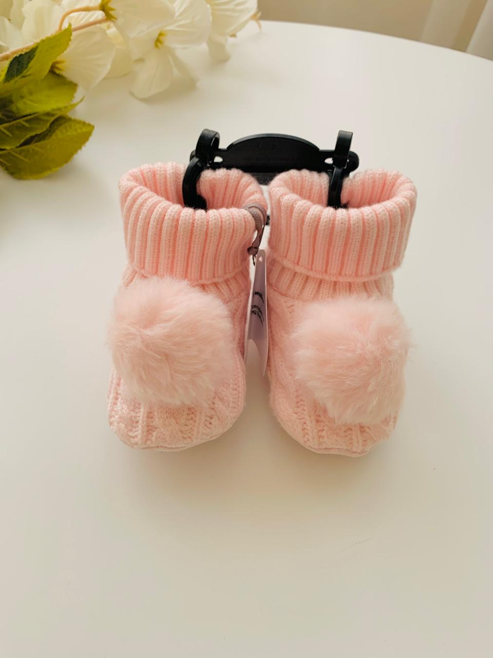 Tu Clothing Pom Pom Cable Knit Booties