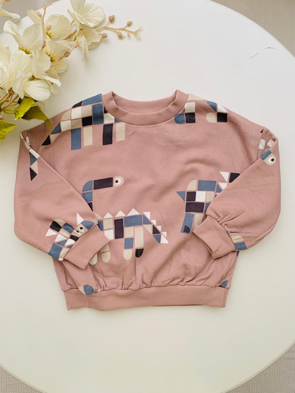TU Clothing Geometric Dino Print Sweat Shirt
