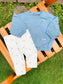 TU Clothing Bow Embroided Sweat Shirt and Trouser Set