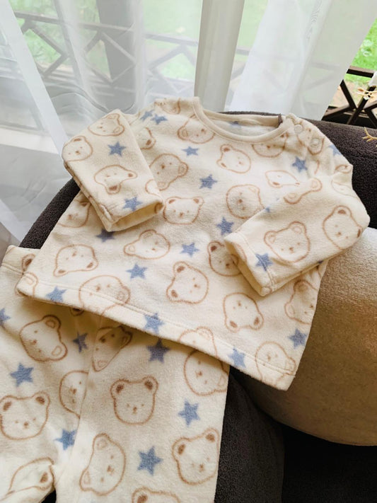 TU Clothing Bear Print Fleece Shirt and Trouser Set