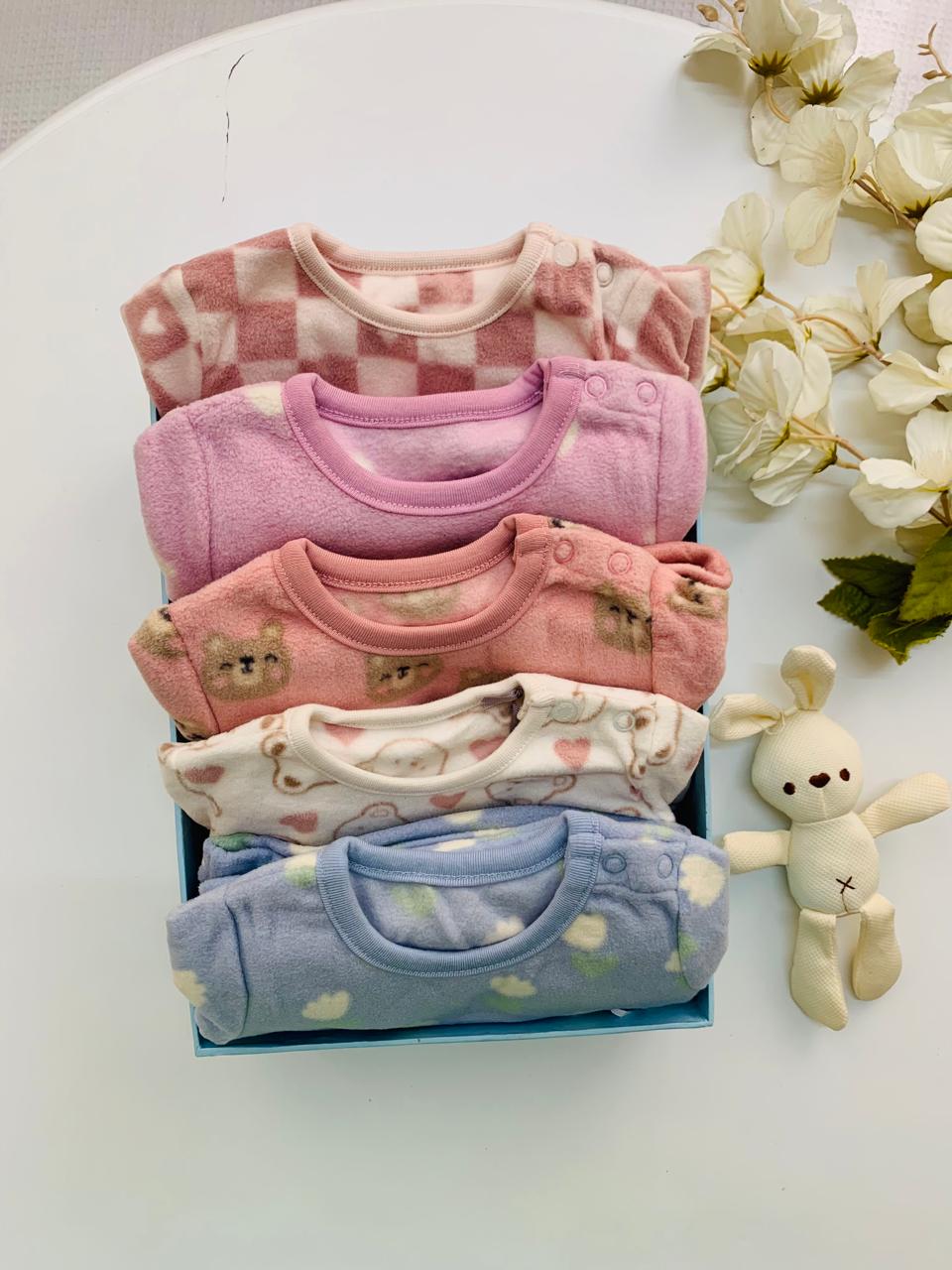 TU Clothing Bear Face Print Fleece Shirt and trouser Set