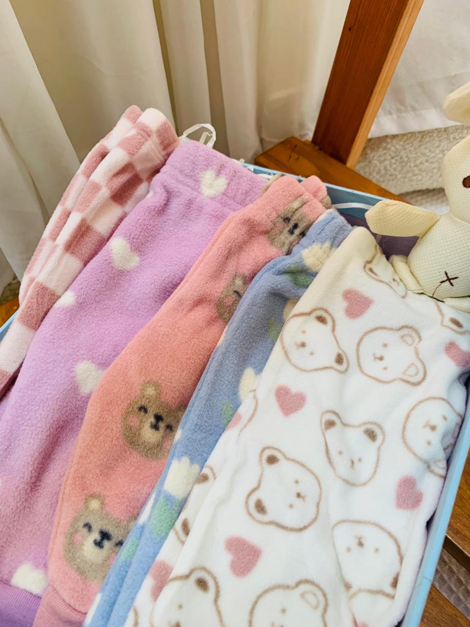 TU Clothing Bear Face Print Fleece Shirt and trouser Set