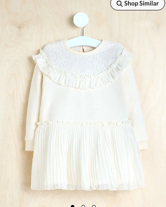 George Lace Panel Frill Sweatshirt Dress