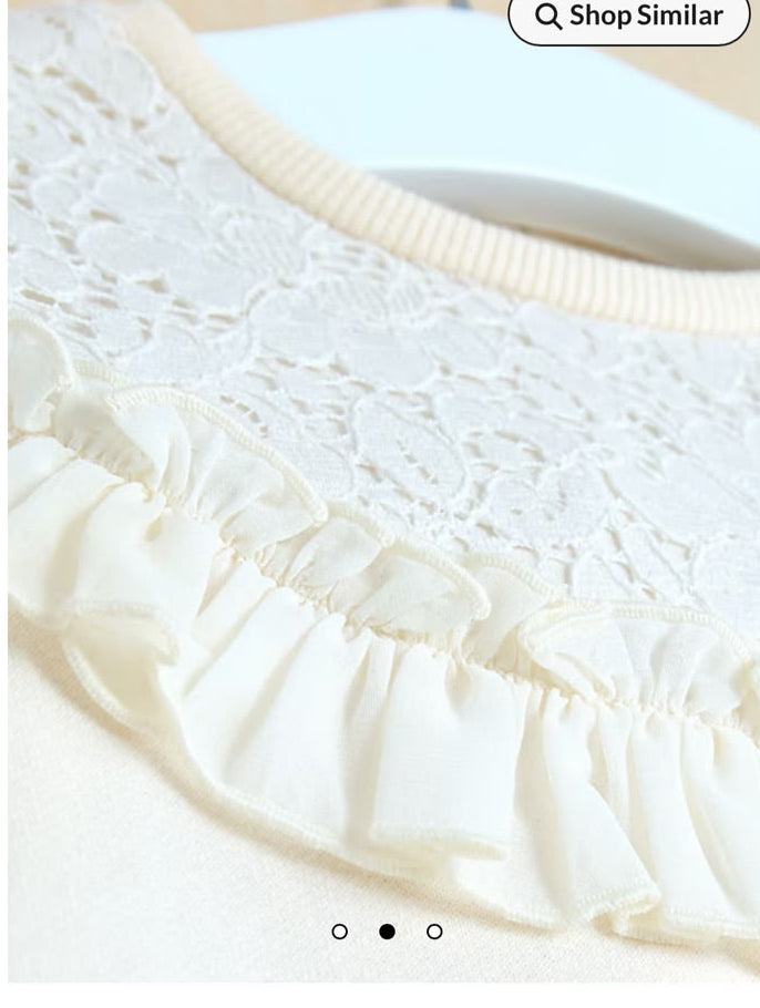George Lace Panel Frill Sweatshirt Dress