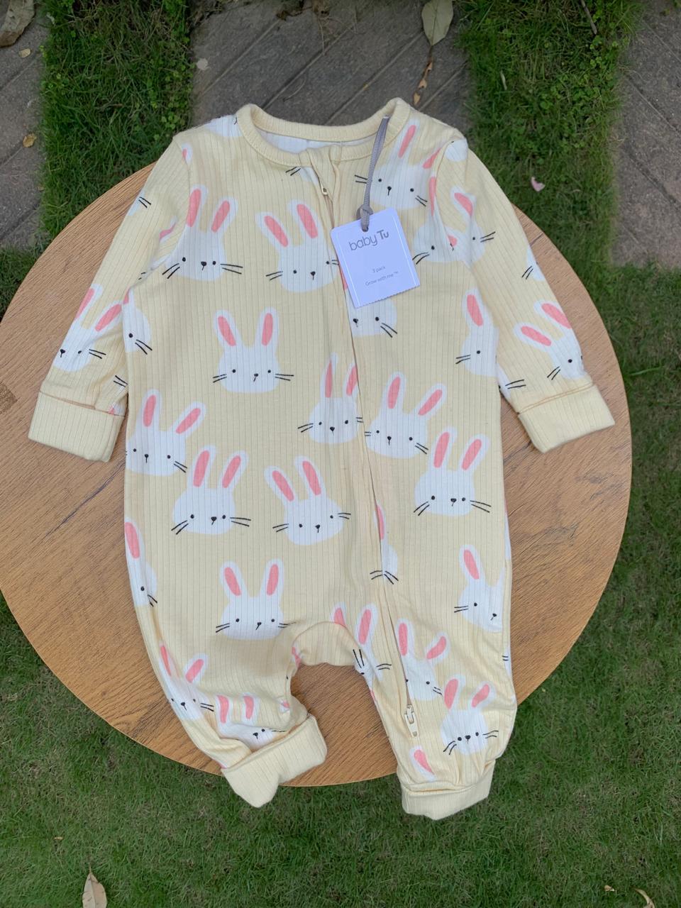 Tu Clothing Bunny faces print Sleepsuit