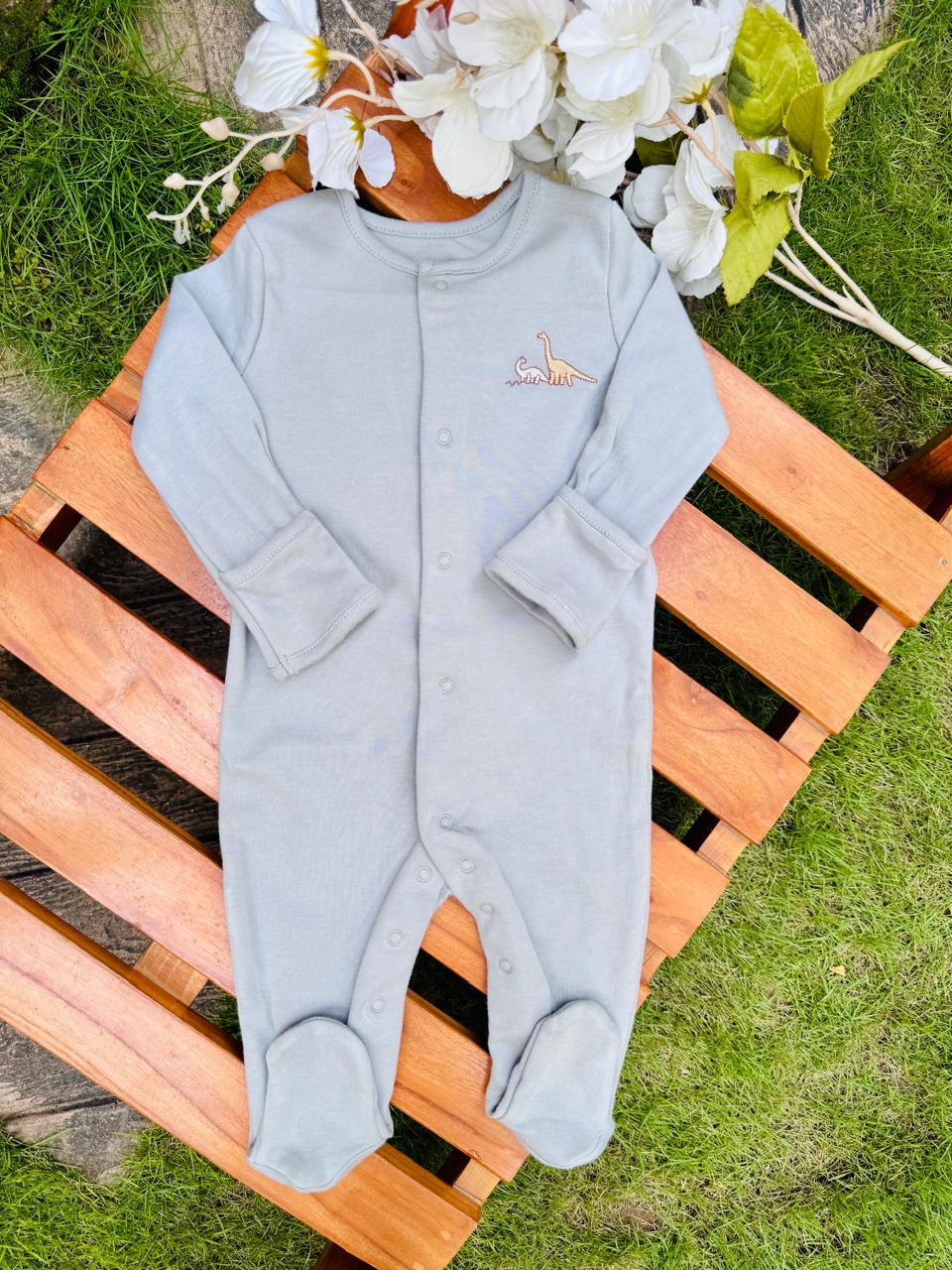 Mamas & Papas Embroidered Dinosaur Sleepsuit