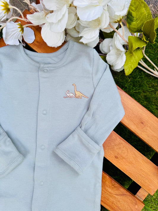 Mamas & Papas Embroidered Dinosaur Sleepsuit