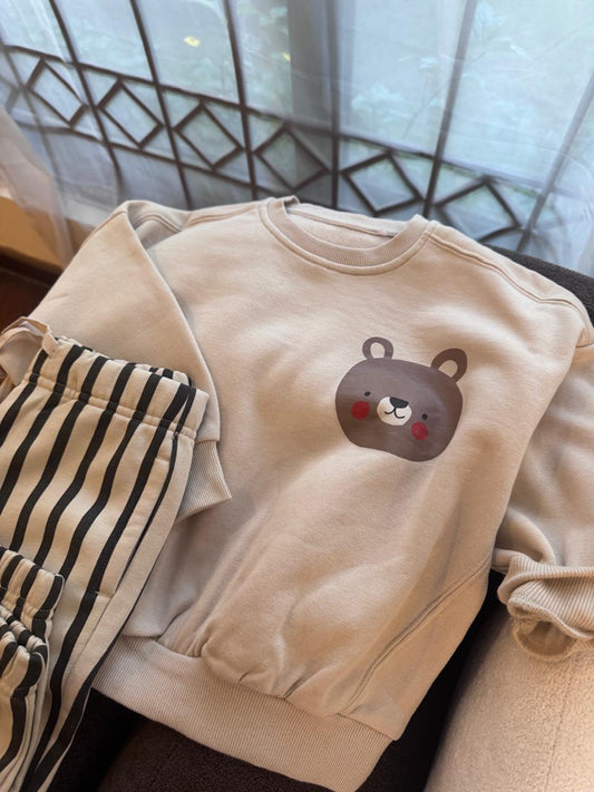 George Bear Face Sweatshirt & Trouser Set