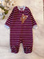 Bear Embrioded Fleece Sleepsuit