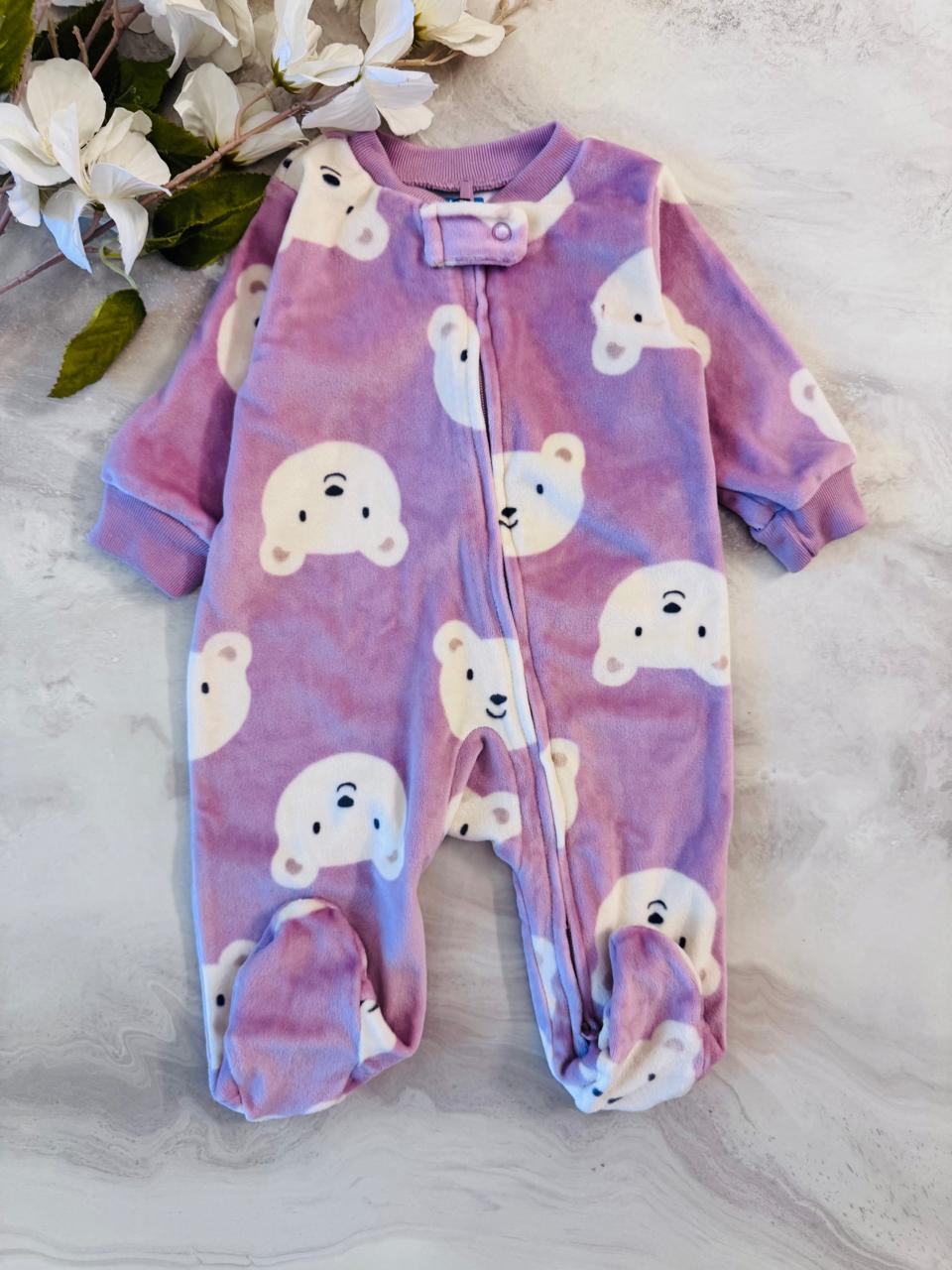 Carter's Bear faces print Fleece Sleepsuit