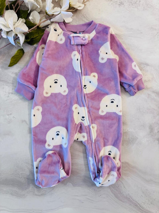 Carter's Bear faces print Fleece Sleepsuit