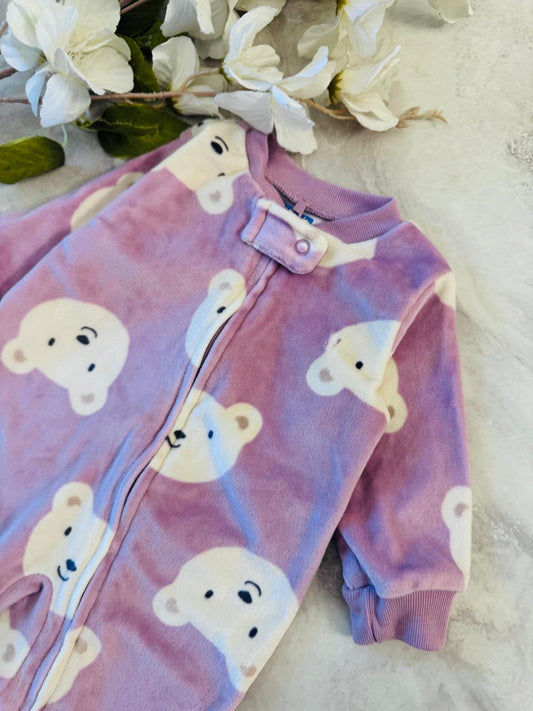 Carter's Bear faces print Fleece Sleepsuit