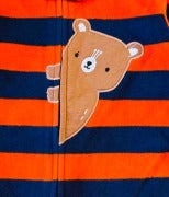 Bear Embrioded Fleece Sleepsuit