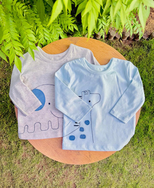 George pack of 2 Embroidered Animals Shirts