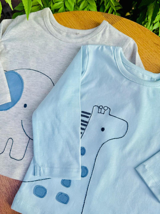 George pack of 2 Embroidered Animals Shirts