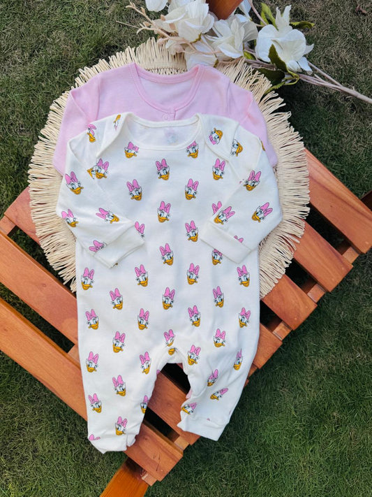 George pack of 2 Daisy duck print Sleepsuits