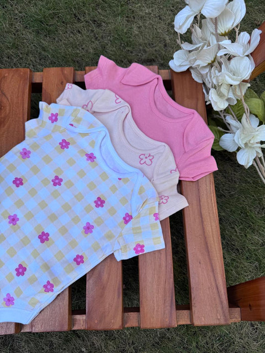 George pack of 3 Floral Bodysuits