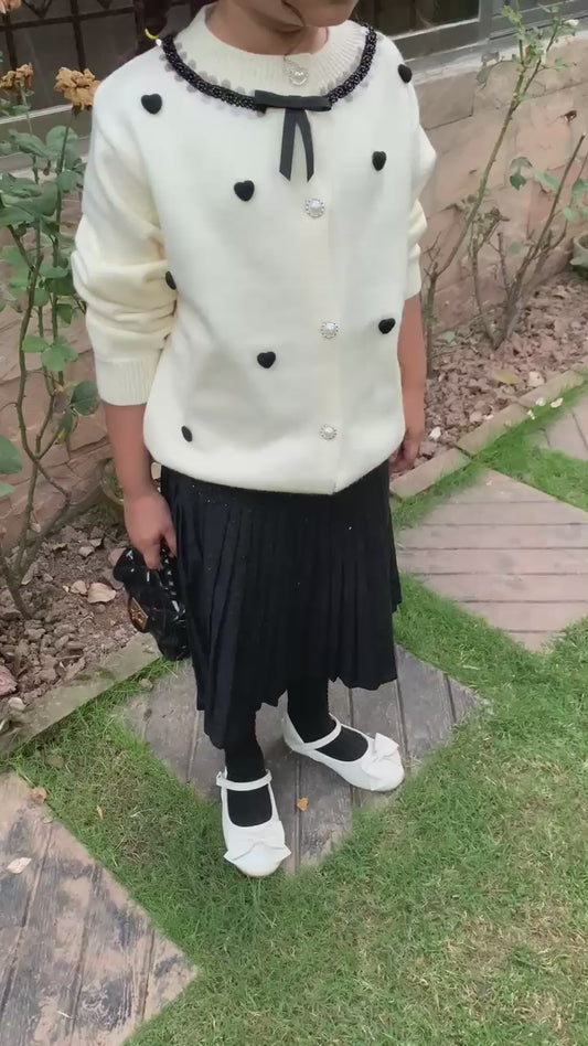 Knitted Cardigan with Glittery Skirt