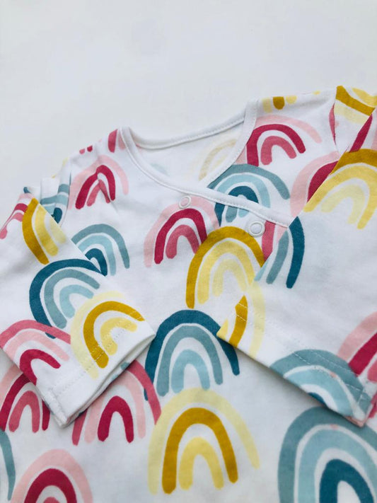 Multicolor Rainbows on footless Sleepsuit