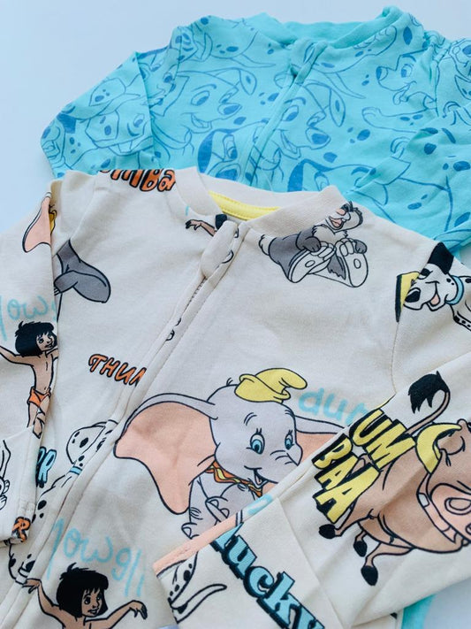 Disney Themed George pack of 2 Sleepsuits