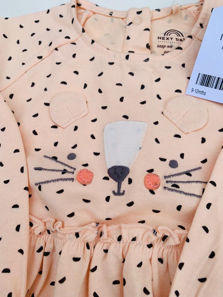 Next Appliqued Kitten Face Frock