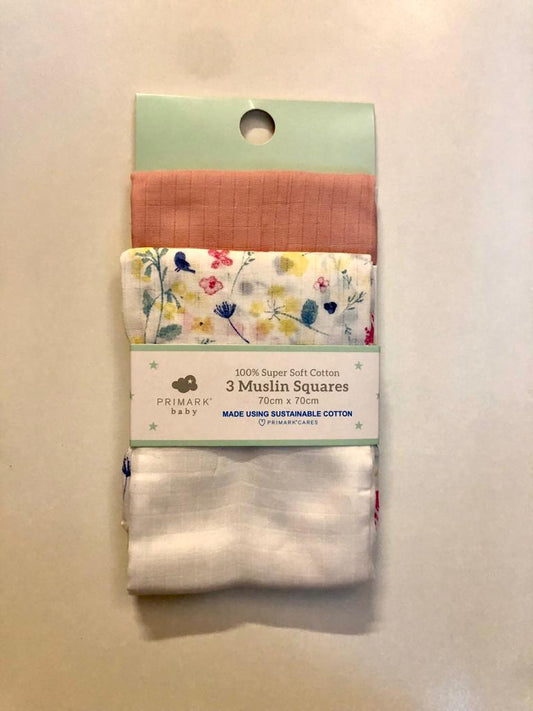 Pack of 3 Muslin Squares