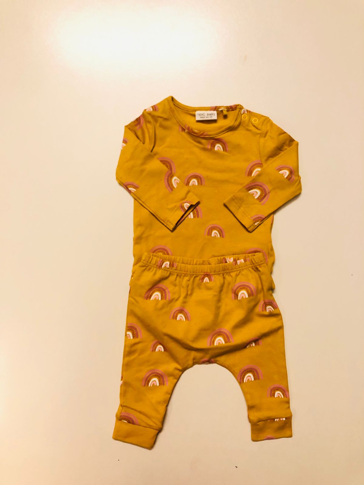 Rainbows on Mustard Bodysuit Trouser Set