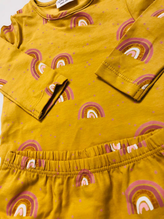 Rainbows on Mustard Bodysuit Trouser Set