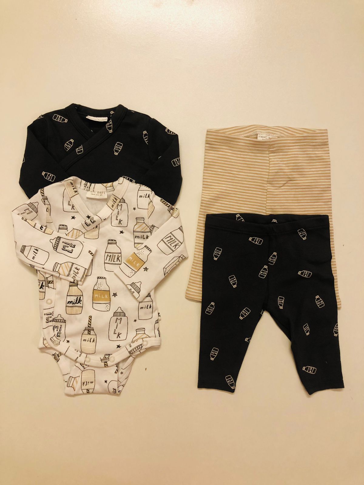 Pack of 2 Bodysuit Trouser Milk Bottle Themed Set