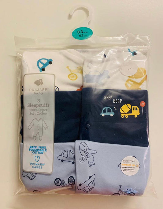 Pack of 3 Sleepsuits