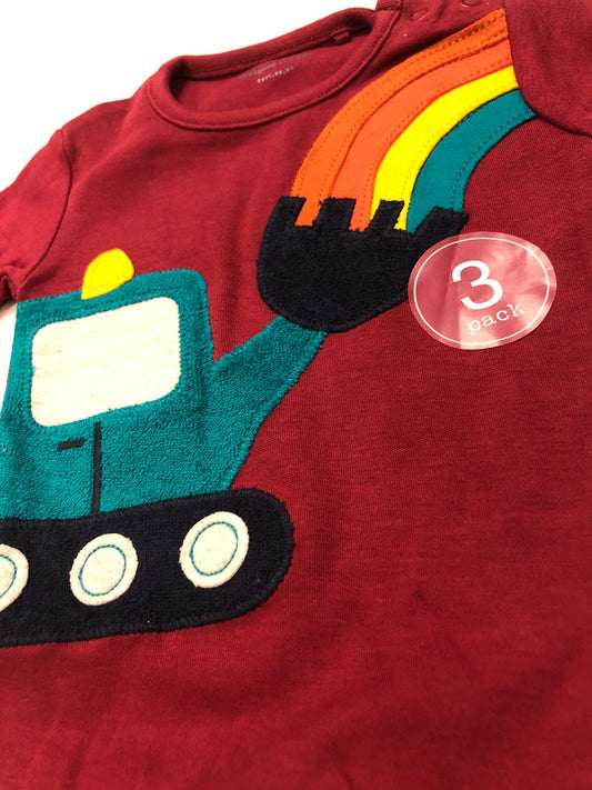 Appliqued tractor Sleepsuit