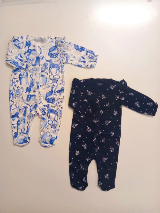 Pack of 2 Floral Sleepsuits