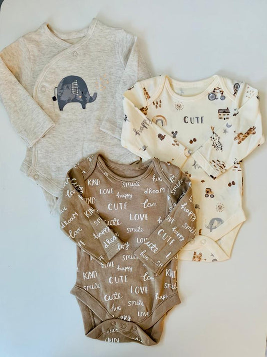 Pack of 3 full sleeved bodysuits