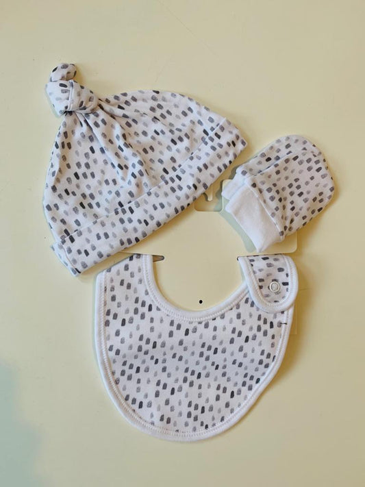 Cap bib & mitten Set