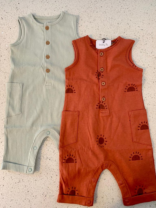 Set of 2 sleeveless Rompers