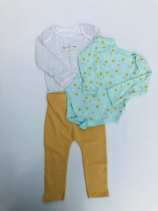 Sun Themed Bodysuit and Trouser Set